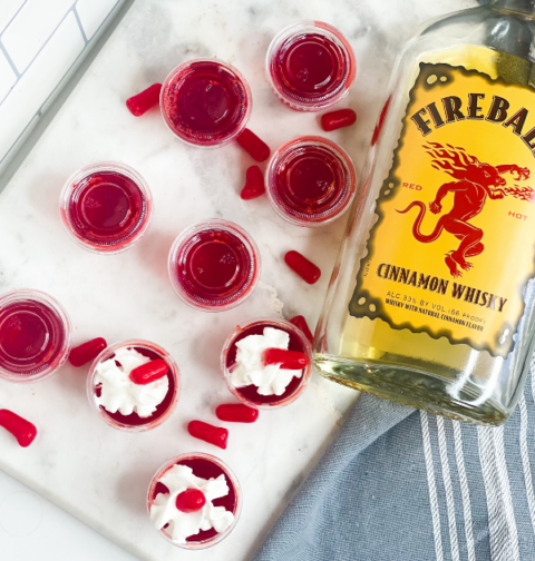 Cinnamon Red Hot Jello Shots