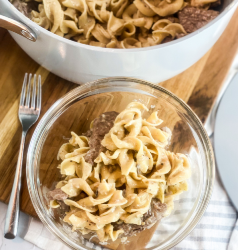 Light Creamy Beef Stroganoff