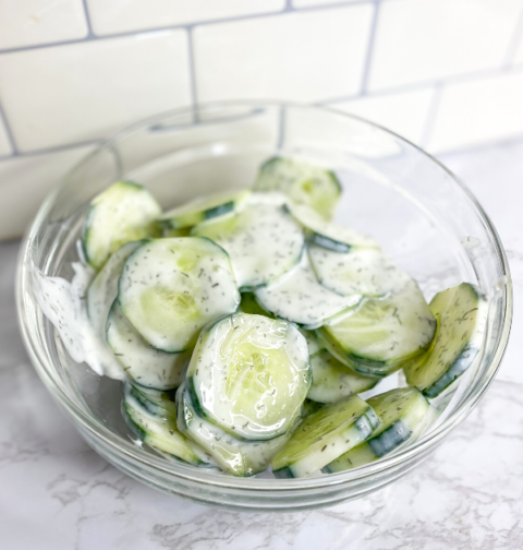 90 Calorie Creamy Cucumber Salad