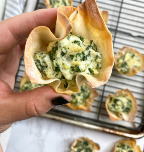 Spinach Artichoke Wonton Cups